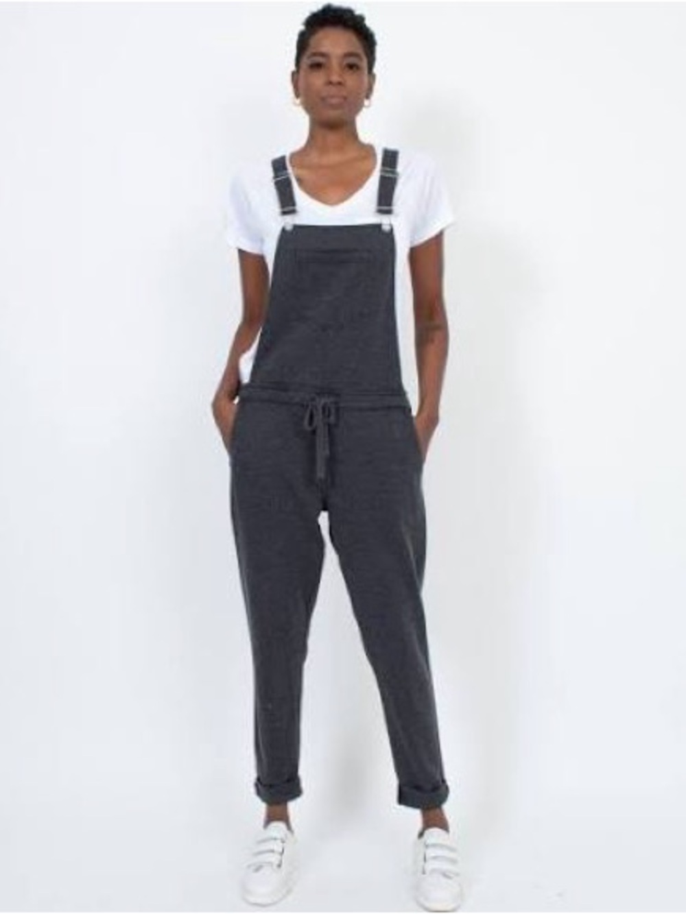 Charcoal Knit Overalls Jumper